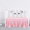 Pink Crib Skirt Pleated with White Lovely Pompoms, Bedding Dust Ruffle for Baby Girls, 14" Drop, Fit All Standard Crib Bed, Fade Resistant Crib Bed Skirt Machine Wash Tassel Pink 29 616gS13QyzL