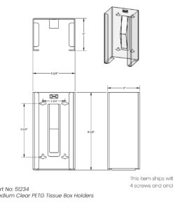 TrippNT 51234 Plastic Wall Mountable Tissue Box Holder, 9-5/8" Width x 5-1/4" Height x 4" Depth, Medium, Clear 17 616iXrH0QUS