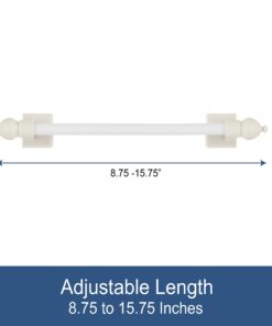 Kenney 7/16" Multi-Use Adjustable Petite Cafe Sidelight Magnetic Rods, 8.75-15.75”, White, 2-Pack 13 616ogMr5PvL