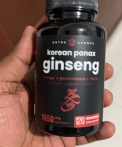 NutraChamps Korean Red Panax Ginseng Capsules | Extra Strength Ginsenosides for Energy, Focus, Performance, Vitality & Immune Support | Korean Red Ginseng Root Extract Powder Supplement | Vegan Pills 25 616pjSV14L
