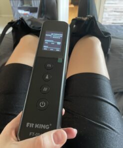 FIT KING Leg Massager with Heat - Upgraded Leg Compression Massager for Circulation and Pain Relief, FSA HSA Approved Foot and Leg Massager Compression Boot for Edema, Relax Recover - Gift for Dad Mom Classis Black With Blue 1 Pair (2PCS) 55 616qYUjMFLL