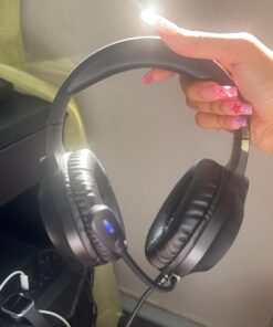 OLANRUN Gaming Headset, Stereo PS5 Headset PS4 Headset Xbox One Headset PC Headset, 9 Colors RBG Gaming Headphones with Mute Microphone for PC, PS4, PS5, Xbox, Switch (Black) 23 616rUZOa3JL