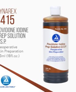 Dynarex Povidone Iodine Prep Solution USP, Effective Topical Antiseptic Liquid for Skin and Mucosa, Cleansing and Preparation, Brown, 1 - 16 Fluid Oz. Bottle Unflavored 16 Fl Oz (Pack of 1) 18 616szsmxhL