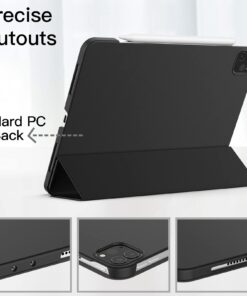 Alternative view of JETech Case for iPad Pro 11-Inch 2022/2021/2020/2018 Model (4th/3rd/2nd/1st Generation), Protective Hard Back Shell Soft-Touch Tablet Stand Cover, Auto Wake/Sleep (Black) Black