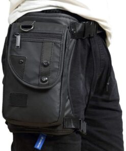 Hebetag Oxford Hiking Waist Pack Motorcycle Drop Leg Bag for Men Women Bike Riding Cycling Tactical Thigh Fanny Pouch Outdoor Travel Fishing Camping Casual Daypack Black #01Black 26 616tTZPIXoL