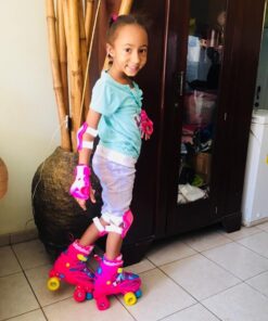Fantasycart's kids Children Cycling Roller Skating Knee Elbow Wrist Protective Pads Pink 12 616tlsxwm2L