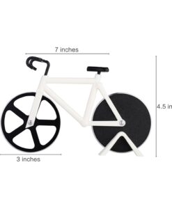 Alternative view of Besiva Pizza Cutter - Bicycle Pizza Cutter Wheels, Kitchen & Dinning Stainless Steel Wheels Cutter Tool(Black/White)