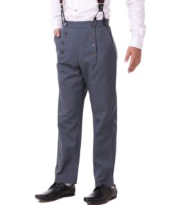 ThePirateDressing Steampunk Victorian Cosplay Costume Architect Men's Pants Trousers Medium Grey (Poly Viscose Fabric) 7 616viN2teXL