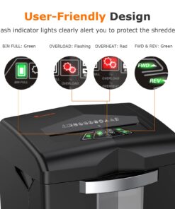 Bonsaii Heavy Duty Paper Shredder, 24 Sheet 60 Mins Large Office Crosscut Shredder for Commercial Use, Anti-Jam System & P-4 High Security Supports CD/Credit Cards/Staples, 7 Gal Pullout Bin C144-D 14 616wIAw9V4L