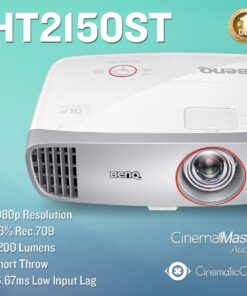 BenQ HT2150ST 1080P Short Throw Projector | 2200 Lumens | 96% Rec.709 for Accurate Colors | Low Input Lag Ideal for Gaming | Stream Netflix & Prime Video,White 1080P Accurate Color 26 616wS2hFLFL