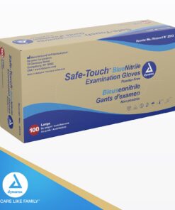 Dynarex Safe-Touch Disposable Nitrile Exam Gloves, Powder-Free, Latex-Free, Touchscreen Friendly & Used by Professionals, Blue, Large, 1 Box of 100 Safe-Touch Disposable Nitrile Exam Gloves 100 Count (Pack of 1) 13 616xXQ6ludL