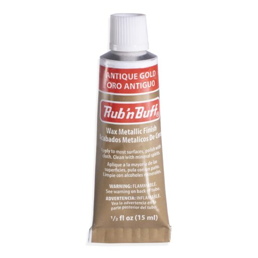 AMACO Rub n Buff Wax Metallic Finish - Rub n Buff Antique Gold 15ml Tube - Versatile Gilding Wax for Finishing Furniture Antiquing and Restoration - Rub and Buff Colors Single Tube