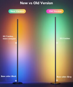 Govee RGBIC Floor Lamp, LED Corner Lamp Works with Alexa, Smart Modern Floor Lamp with Music Sync and 16 Million DIY Colors, Color Changing Standing Lamp for Christmas Bedroom Living Room Black 21 6172AUcDryL