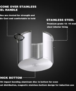 Cook N Home Professional Sauce Pot Stockpot Saucier Casserole Pan with Lid, 5 QT, Silver 25 6173a9dTcL