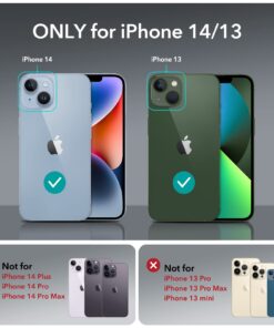 ESR for iPhone 14 Case/iPhone 13 Case, Military-Grade Protection, Shockproof Air-Guard Corners, Yellowing-Resistant Acrylic Back, Phone Case for iPhone 14/iPhone 13, Air Armor Case, Clear iPhone 14/13 20 61750OJhCYL