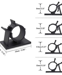 Alternative view of Viaky 30 Pcs Black Clips Self Adhesive Backed Nylon Wire Adjustable Cable Clips Adhesive Cable Management Drop Wire Holder for 0-0.4''(10mm) cable 30black