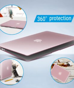 IBENZER Compatible with Old Version MacBook Air 13 Inch Case (2017-2010 Release), Models: A1466/A1369, Plastic Hard Shell Case with Keyboard & Screen Cover for Mac Air 13, Rose Gold, A13MPK+2 For Macbook Air 13'' A1466/A1369 34 6178pfN8dqL