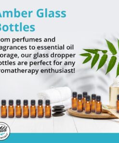 Wild Essentials 5ml Amber Glass Bottles with Euro Dropper Caps (12 Pack) - Great for Essential Oils, Perfumes and DIY Aromatherapy - Easy to Fill, Clean and Reuse - Protective and Durable 5ml-Pack of 12 14 6179fzarXXL