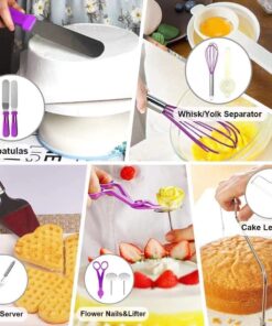 Cake Decorating Supplies 471pcs, Baking Tools Set for Cakes,Cake Turntable, Piping Icing Tips for Beginners or Professional 17 6179u0uX2NL