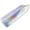 TUMBEELLUWA Healing Crystal Wands Quartz Points 6 Faceted Chakra Tumbled Stone Reiki Meditation Therapy,Rock Quartz,Angel Aura Titanium Coated #1 White/Angel Aura 37 617AaOozuL