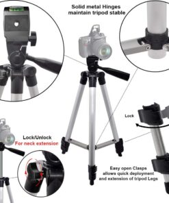 50 Inch Aluminum Camera Tripod for Canon, Nikon, Sony, Samsung, Olympus, Panasonic & Pentax + eCost Microfiber 26 617BSB0GPbL