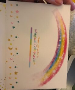 T-Antrix 24 Pcs Unicorn Invitations with 24 Envelopes, Double Sided Rainbow Glitter Unicorn Birthday Party Invitation Cards for Kids Birthday Baby Shower Unicorn Party Supplies 37 617CgoX8GnL