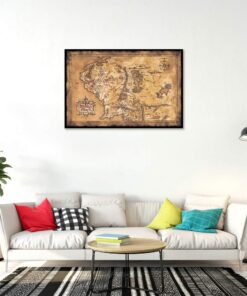 POSTER STOP ONLINE The Hobbit/The Lord of the Rings - Movie Poster/Print (Map of Middle Earth - Limited Dark/Sepia Edition) (Size 36" x 24") (Unframed) Unframed 18 617ESySREOL