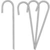 4 Pcs Heavy Duty Tent Pegs 12 inch Galvanized Strong Tent Stakes Sharp Tent Pegs Steel Stakes for Outdoor Camping Canopy Tarp Sand Ground Mountains Garden Wedding and Christmas Decorations 8 Silver