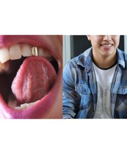 ComidoxHip Hop Single Teeth Grillz Caps Top Bottom Dental Grill Gold 10 617FSpjlViL