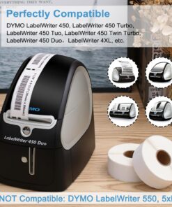 COLORWING Compatible Dymo 30252 (1-1/8" x 3-1/2") Address Labels,Compatible with Dymo LabelWriter 450, 450 Turbo, 4XL Desktop Printers, 28mm x 89mm Barcode Labels, 350 Labels/Roll, 10 Rolls 10 617FmmXk1mL