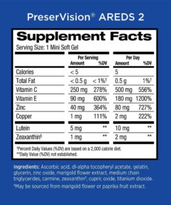 PreserVision AREDS 2 Eye Vitamin & Mineral Supplement, Contains Lutein, Vitamin C, Zeaxanthin, Zinc & Vitamin E, 120 Softgels (Packaging May Vary) 27 617G2OoFuWL