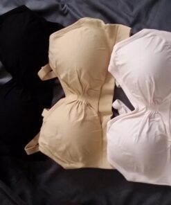 HOFISH 3PACK Full Bust Seamless Nursing Maternity Bras Bralette S-XXL with Extra Bra Extenders & Clips Medium Blackbeigepink 63 617GcYpueNL