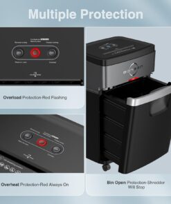 BONSEN Paper Shredder, 20-Sheet 60 Mins Nonstop Heavy Duty Paper Shredder for Office, 60dB Ultra Quiet Cross-Cut Shredder with 6.6 Gals Basket, Anti-Jam CD and Credit Shredder for Home Office (S3104) 23 617H0yZHwmL