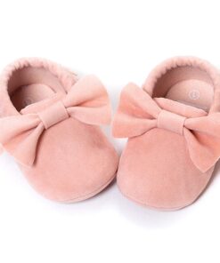 LIVEBOX Infant Baby Girls and Boys Premium Soft Sole Moccasins Tassels Prewalker Anti-Slip Toddler Shoes S: 0~6 months Bow- Princess Pink 13 617IKWrMaIL