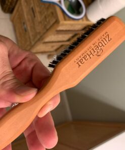 Beard Brush by ZilberHaar - Stiff Boar Bristles - Beard Grooming Brush for Men - Straightens and Promotes beard growth - Works with Beard Oil and Balm to Soften Beard – For beard kits - 6 inches long Brown 6 Inch (Pack of 1) 41 617IZ9JYGcL