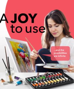 Castle Art Supplies 48 x 22ml Acrylic Paint Set | All-inclusive Set for Beginners, Adult Artists | Quality Intense Colors | Smooth to Use on Range of Surfaces | In Impressive Presentation Box 20 617KiVR8ML