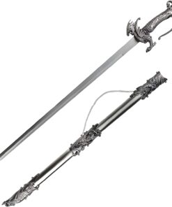 Alternative view of Vulcan Gear 36" Saint George Dragon Saber Fantasy Medieval Knight Sword - Choose Your Color Color Style 1 - Silver