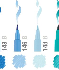 Faber-Castell Pitt Artists Shades of Blue Pen Brush (Wallet of 6) Pitt Artists Pen Brush - Shades of Blue 12 617MJRtMJRL