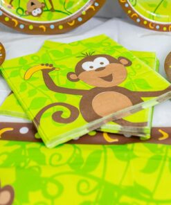 Blue Orchards Monkey Party Table Covers (Pack of 2) - 54"x108" XL - Monkey Birthday Party Supplies, Monkey Decorations, Monkey Baby Shower, Jungle Tablecloth for Boys & Girls, Monkey Table Covers 7 617MrnwIcpL