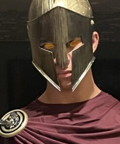 Medieval Knight Gladiator Spartan Gold Roman Warrior Greek Costume Helmet 23 617N7QFX3wL