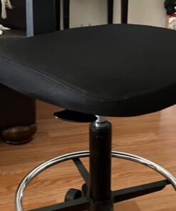 Amazon Basics Mid-back Mesh Office Drafting Chair Stool with Adjustable Footrest, Black No Arms 45 617NADjoXkL