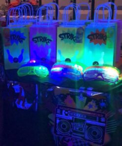 12 Piece Slotted & Shutter Shades Light Up Unisex Flashing Glasses for Adults & Children (5 Assorted Colors: White, Purple, Green, Blue, & Pink)- with Push On/Off Button for All Occasions 17 617NxYWoMsL