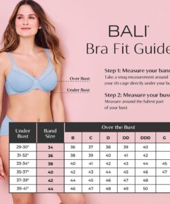 Bali Women's N Smooth Stretch Lace Underwire Bra Df3432 38DD White 13 617P94RQJeL