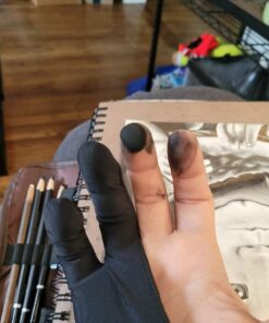 OTraki 4 Pack Artist Gloves for Drawing Tablet Free Size with Two Fingers for Graphics Pad Painting Good for Right or Left Hand - 2.95 x 7.87 inch M Black 42 617PWqxIFDL