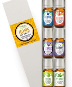 Essential Oil Set - Home & Family Set 100% Pure, Best Therapeutic Grade Essential Oil Kit - 6/10mL (Calm Body/Calm Mind, Lavender, Grapefruit, Harmony, Key Lime, and Spearmint) Home and Family Set 0.33 Fl Oz (Pack of 6)