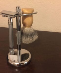 Perfecto Deluxe Chrome Razor and Brush Stand - The Best Safety Razor Stand. This Will Prolong The Life of Your Shaving Brush, metal 38 617SzihcYgL
