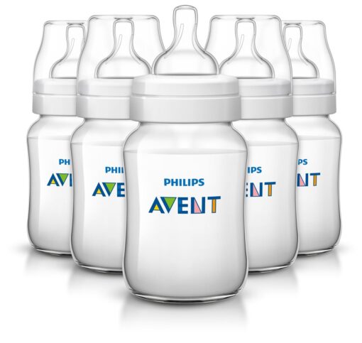 Philips Avent Classic Plus Baby Bottles, 9 Ounce (5 Pack) Clear 9 Ounce (Pack of 5)