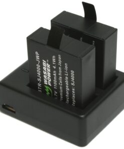 Alternative view of Wasabi Power Battery (2-Pack) and Dual Charger for 1080P and 4K Action Cameras (Compatible with AKASO, Aokon, Campark, DMYCO, HEIHEI, SOOCOO, Vemico, SJCAM M10, SJ4000, SJ5000 and more)