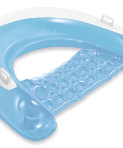 INTEX 58859EP Sit 'N Float Inflatable Lounge: Built-In Cup Holders – Heavy-Duty Handles – 220lb Weight Capacity – 58" x 39" – Colors May Vary 23 617YVMRWtdL