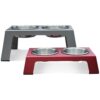 PetFusion Elevated Dog Bowls in Premium Anodized Aluminum Stand (Tall 8"). 2 US FOOD GRADE Stainless Steel 56oz bowls, Metallic Gray Tall - 8" 62 617YYowx19L